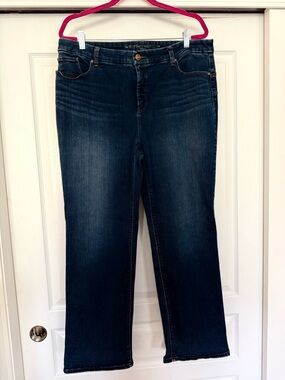 Chico's So Lifting Straight Leg Dark Blue Jeans